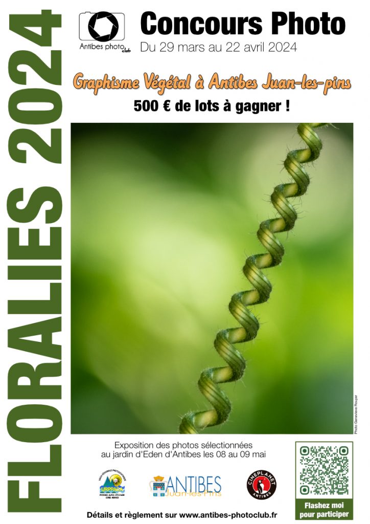 Affiche Concours "Floralies 2024 - Graphisme végétal à Antibes – Juan les Pins"