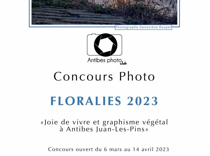 Affiche du concours "Floralies 2023" d'Antibes Juans-les-pins