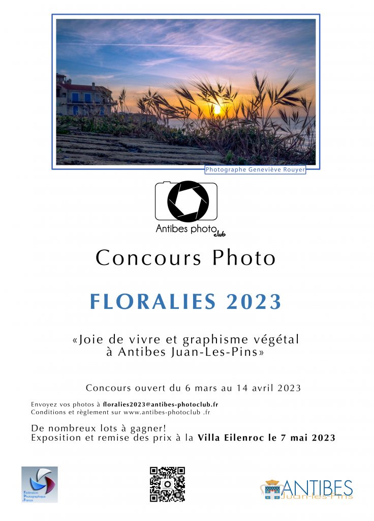 Affiche du concours "Floralies 2023" d'Antibes Juans-les-pins